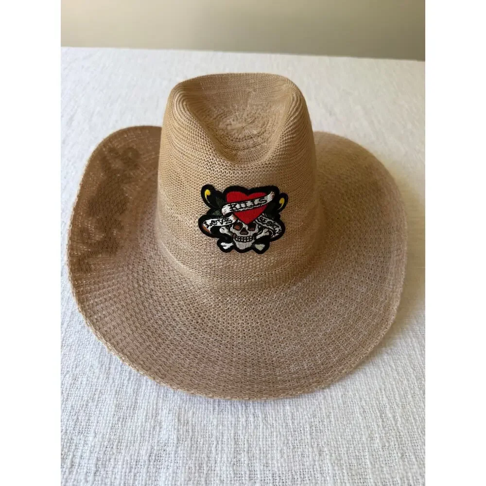 ED HARDY Women's Straw Cowboy Hat, NEW